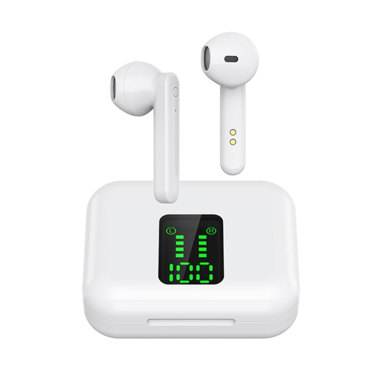 P100pro TWS Bluetooth 5.0 Touch Wireless Bluetooth Earphone with Charging Box & LED Smart Digital Display, Support Siri & Call(White) - TWS Earphone by PMC Jewellery | Online Shopping South Africa | PMC Jewellery