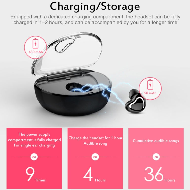 X7 Bluetooth 4.1 Mini Invisible Wireless Sports Bluetooth Earphone with Charging Box (Black) - Bluetooth Earphone by PMC Jewellery | Online Shopping South Africa | PMC Jewellery