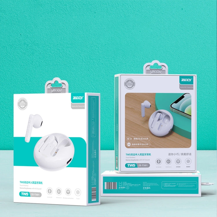 ZEQI T501 True Wireless Mini Bluetooth Earphone Support Touch(White) - free shipping - PMC TechLife - Order now!