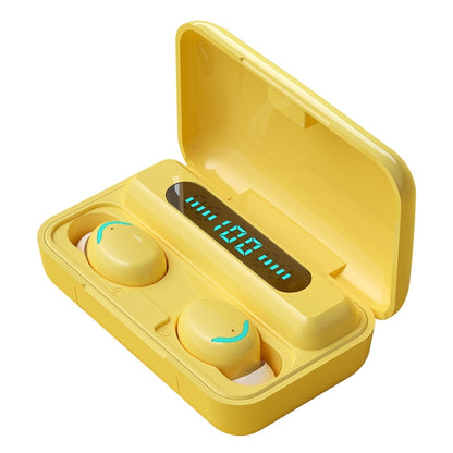 F9-5C Macaron Series Four-bar Breathing Light + Digital Display Noise Reduction Bluetooth Earphone (Yellow) - Bluetooth Earphone by PMC Jewellery | Online Shopping South Africa | PMC Jewellery