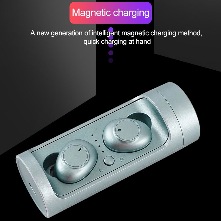 DT-15 Wireless Two Ear Bluetooth Headset Supports Touch & Smart Magnetic Charging & Power On Automatic Pairing (Gold) - Bluetooth Earphone by PMC TechLife | Online Shopping South Africa | PMC TechLife