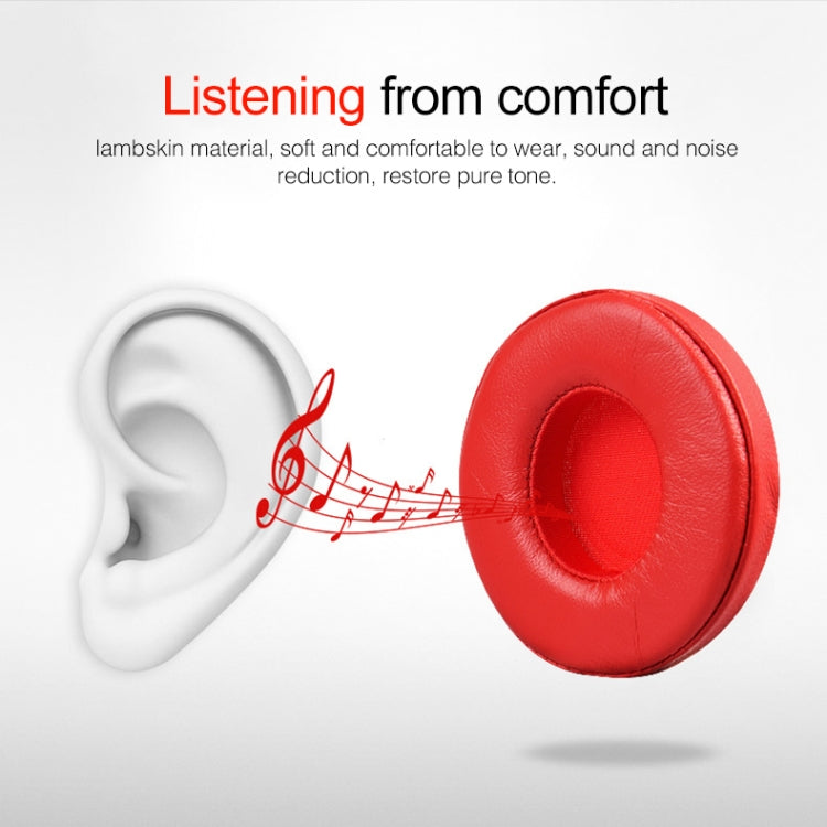 1 Pair Leather Headphone Protective Case for Beats Solo2.0 / Solo3.0, Wired Version (Red) - Earmuff & Pad by PMC TechLife | Online Shopping South Africa | PMC TechLife