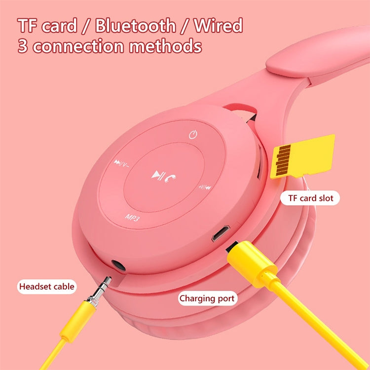 Y08 Hifi Sound Quality Macaron Bluetooth Headset, Supports Calling & TF Card & 3.5mm AUX (Yellow) - Headset & Headphone by PMC Jewellery | Online Shopping South Africa | PMC Jewellery