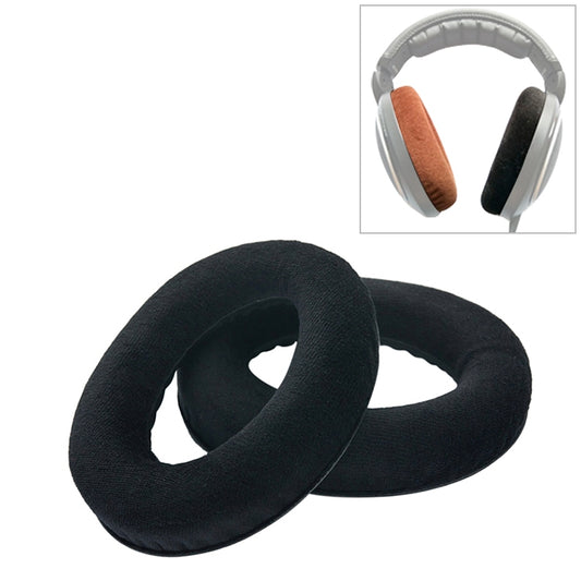 2 PCS For Sennheiser HD515 / HD555 / HD595 / HD598 / HD558 / PC360 Flannel Earphone Cushion Cover Earmuffs Replacement Earpads with Tone Tuning Cotton(Black) - Earmuff & Pad by PMC Jewellery | Online Shopping South Africa | PMC Jewellery