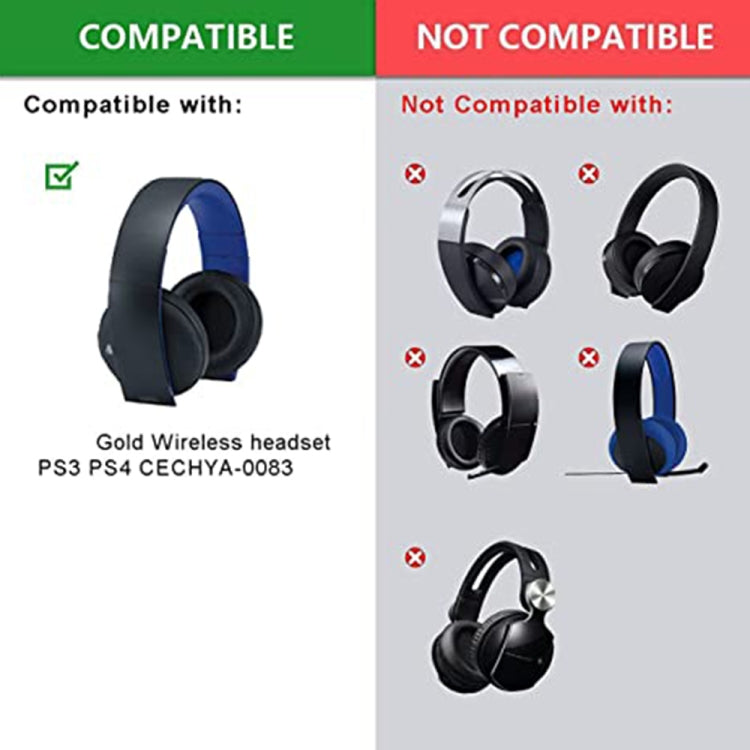 1 Pair Soft Earmuff Headphone Jacket for Sony PS4 Gold Wireless Stereo Headset(White) - Earmuff & Pad by PMC TechLife | Online Shopping South Africa | PMC TechLife