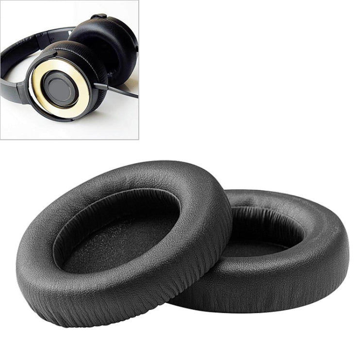 2 PCS For ATH WS550 Imitation Leather + Sponge Headphone Protective Cover Earmuffs (Black) - Earmuff & Pad by PMC TechLife | Online Shopping South Africa | PMC TechLife