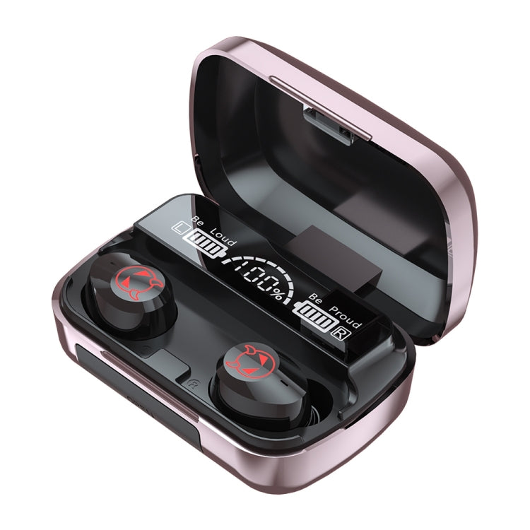 M23 Little Devil Pattern Intelligent Noise Reduction Touch Bluetooth Earphone with Three-screen Battery Display & Mirror Charging Box, Support HD Call & Siri (Pink) - Bluetooth Earphone by PMC TechLife | Online Shopping South Africa | PMC TechLife