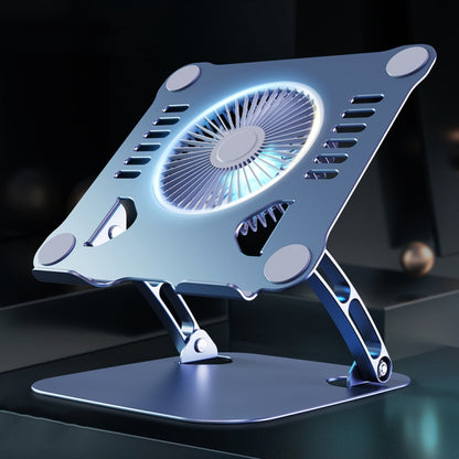 R-JUST HZ22 Dual-purpose Desktop Fan Aluminum Alloy Laptop  Bracket with Light(Tarnish) - Desktop Holder by R-JUST | Online Shopping South Africa | PMC Jewellery