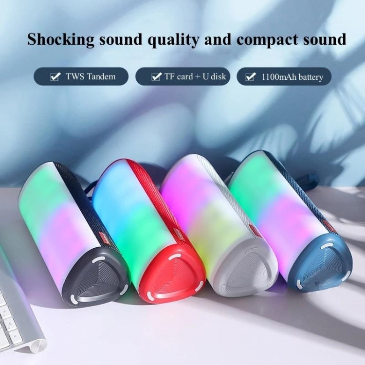 T&G TG357 Portable Wireless Bluetooth Speaker Outdoor Subwoofer with RGB Colorful Light & TWS(Grey) - Desktop Speaker by T&G | Online Shopping South Africa | PMC Jewellery