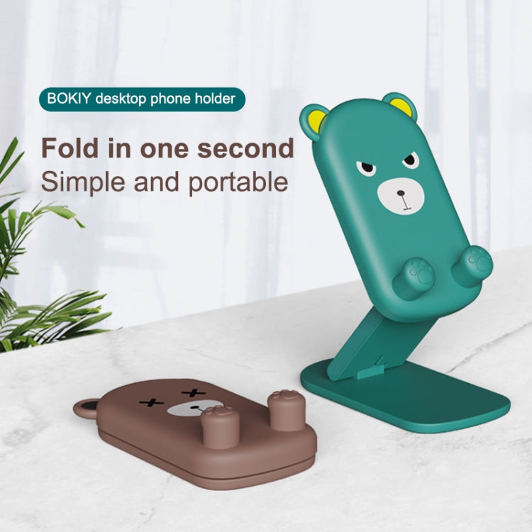 DK-XX-111 Cartoon Animal Retractable Phone Lazy Bracket Foldable Desktop Holder(Green) - Desktop Holder by PMC Jewellery | Online Shopping South Africa | PMC Jewellery