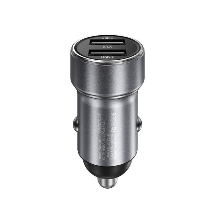 WK WP-C46 Staroad Series Vieyie 15W Dual-USB Car Charger (Grey) - Car Charger by WK | Online Shopping South Africa | PMC Jewellery