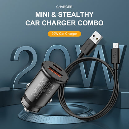 awei C-706 20W PD Type-C + QC 3.0 Type-A Car Charger with CL-110T Data Cable - Car Charger by awei | Online Shopping South Africa | PMC Jewellery