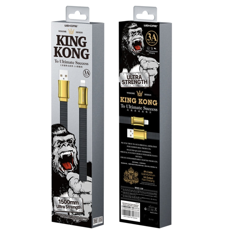 WK WDC-139 3A USB to 8 Pin King Kong Series Data Cable for iPhone, iPad (Gold) - Normal Style Cable by WK | Online Shopping South Africa | PMC Jewellery