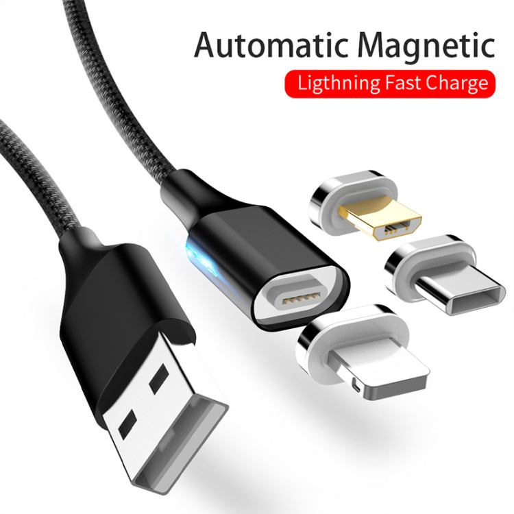 M11 3 in 1 3A USB to 8 Pin + Micro USB + USB-C / Type-C Nylon Braided Magnetic Data Cable, Cable Length: 1m (Silver) - Charging Cable & Head by PMC TechLife | Online Shopping South Africa | PMC TechLife