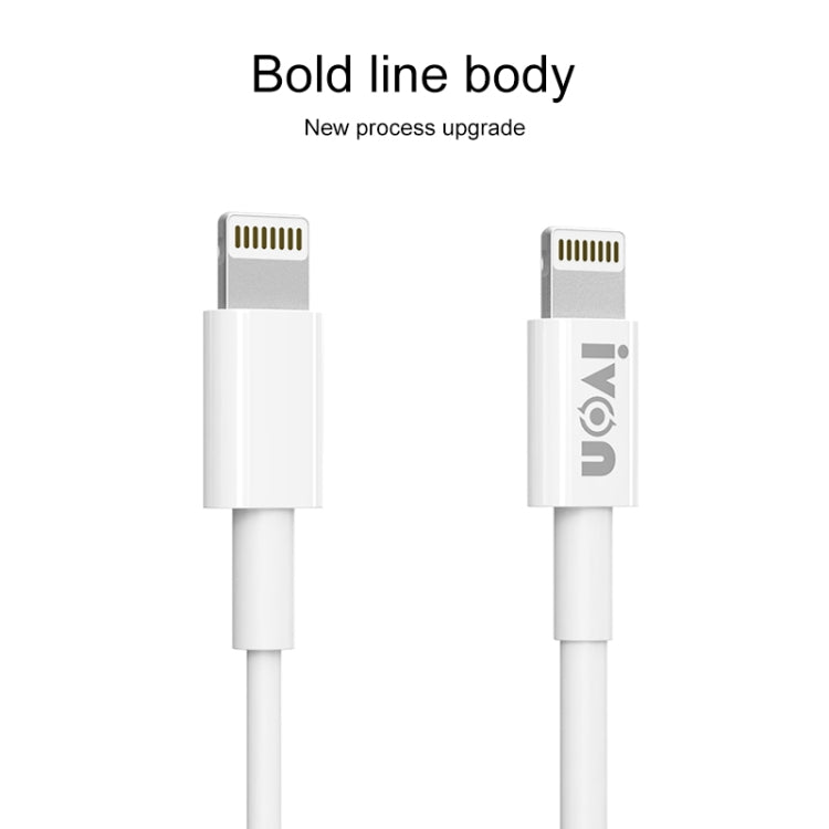 IVON CA70 8 Pin Fast Charging Data Cable, Length: 3m (White) - Normal Style Cable by IVON | Online Shopping South Africa | PMC Jewellery