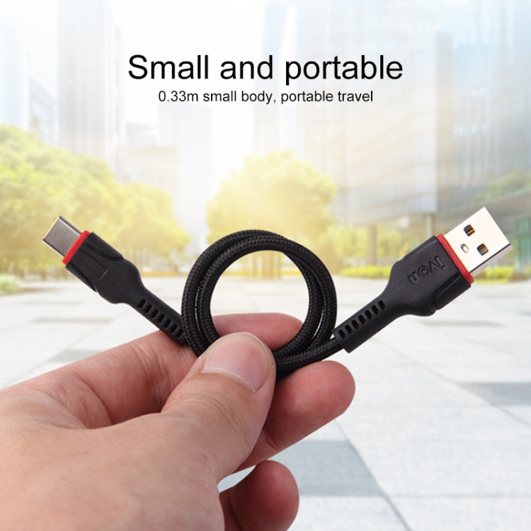 IVON CA81 8 Pin Fast Charging Data Cable, Length: 33cm (Black) - Normal Style Cable by IVON | Online Shopping South Africa | PMC Jewellery