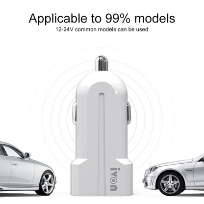 IVON CC13 QC 3.0 Fast Charging Car Charger Set with Type-C / USB-C Charging Cable (White) - Car Charger by IVON | Online Shopping South Africa | PMC Jewellery