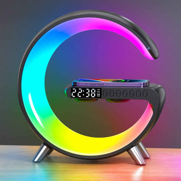 N69 Smart Bluetooth Speaker Support Wireless Charger & Alarm Clock & Ambient Light, US Plug(Black) - Desktop Speaker by PMC Jewellery | Online Shopping South Africa | PMC Jewellery