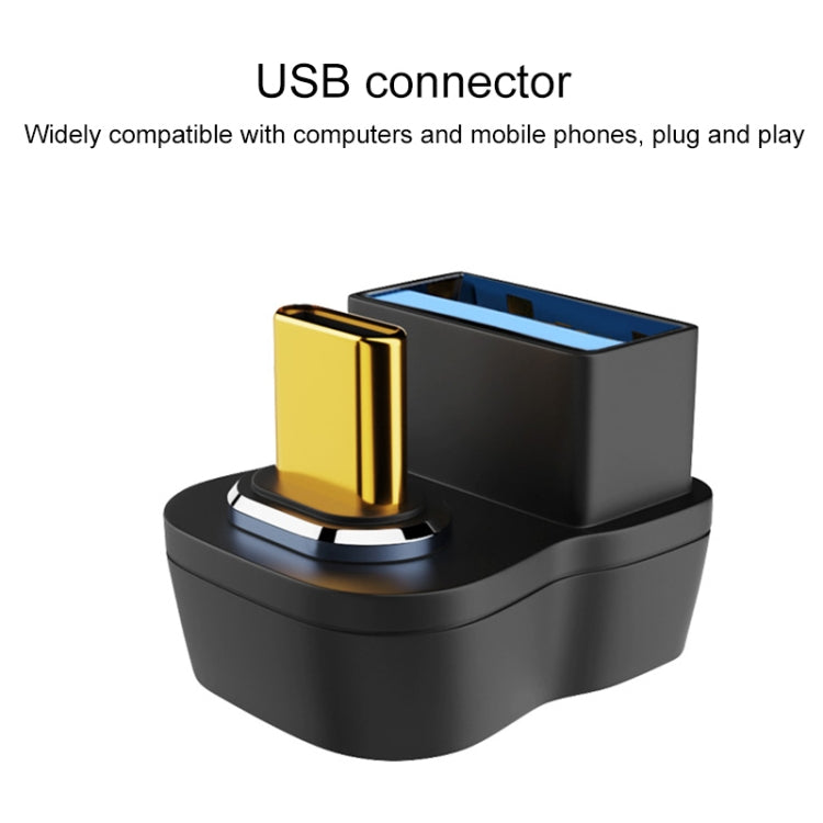 10 Gbps USB Female to Type-C Male Magnetic Magnetic Medium Elbow Charging Adapter - Converter & Adapter by PMC TechLife | Online Shopping South Africa | PMC TechLife