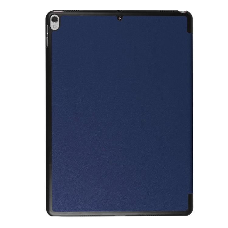 For iPad Pro 10.5 inch PU Litchi Texture 3-folding Smart Case Clear Back Cover with Holder(navy) - free shipping - PMC TechLife - Order now!