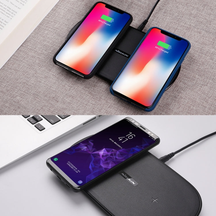 NILLKIN MC031 Gemini Dual Wireless Faster Charger QI Standard Smart Recognition 5/7.5/10W, For iPhone / Samsung / Nokia other QI Standard Smart Phones(Black) - Wireless Charger by NILLKIN | Online Shopping South Africa | PMC Jewellery