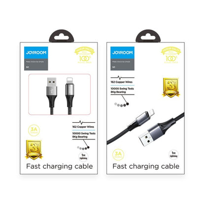JOYROOM S-1030N1 N1 Series 1m 3A USB to 8 Pin Data Sync Charge Cable for iPhone, iPad (Black) - Normal Style Cable by JOYROOM | Online Shopping South Africa | PMC Jewellery