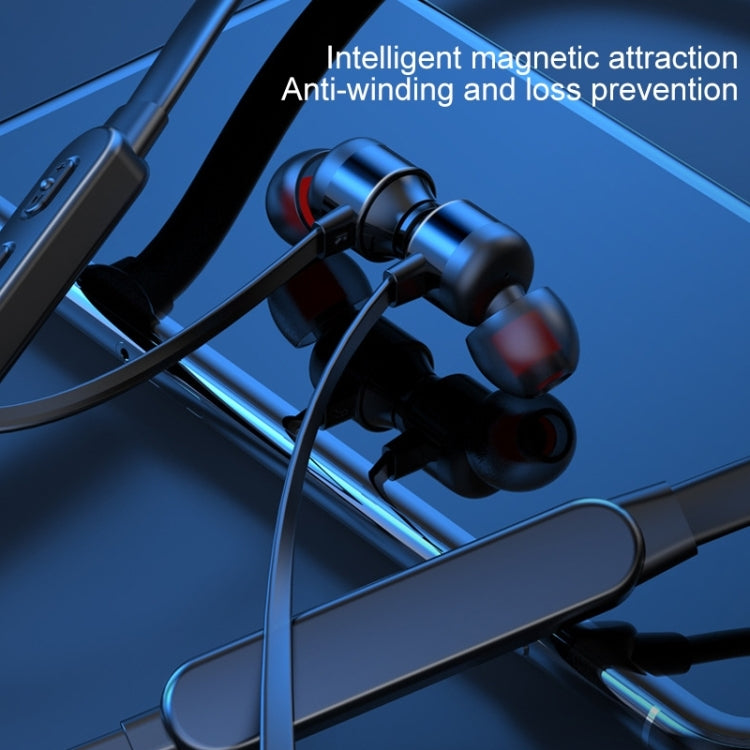 Bluetooth 5.1 Round Wire Neck-mounted Bluetooth Sports Earphone with Magnetic Function(Black) - Neck-mounted Earphone by PMC TechLife | Online Shopping South Africa | PMC TechLife