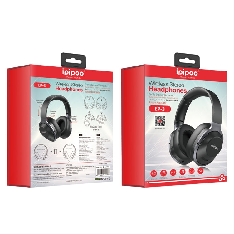 ipipoo EP-3 Bluetooth V4.2 Foldable Wireless Stereo Earphone - Headset & Headphone by ipipoo | Online Shopping South Africa | PMC Jewellery