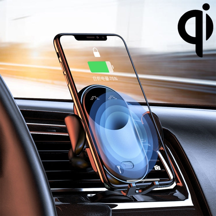 K10 15W Max Output Infrared Sensor Car Air Outlet Bracket Wireless Charger(Black) - Wireless Charger Holders by PMC Jewellery | Online Shopping South Africa | PMC Jewellery