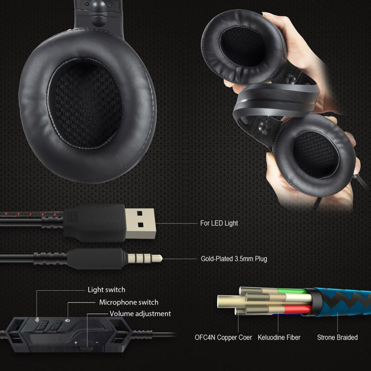 ONIKUMA K9 Single Plug RGB Adjustable Gaming Headphone with Microphone(Black) - free shipping - PMC TechLife - Order now!