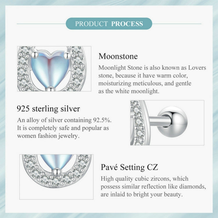 SCE1612 Sterling Silver S925 Horseshoe Round Stud Earrings - Stud Earrings & Earrings by PMC Jewellery | Online Shopping South Africa | PMC Jewellery