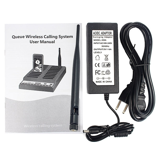 QC100 999 Channel Restaurant Wireless Paging Queuing Calling System with 20 Call Coaster Pagers, EU Plug - Alarm System by PMC Jewellery | Online Shopping South Africa | PMC Jewellery