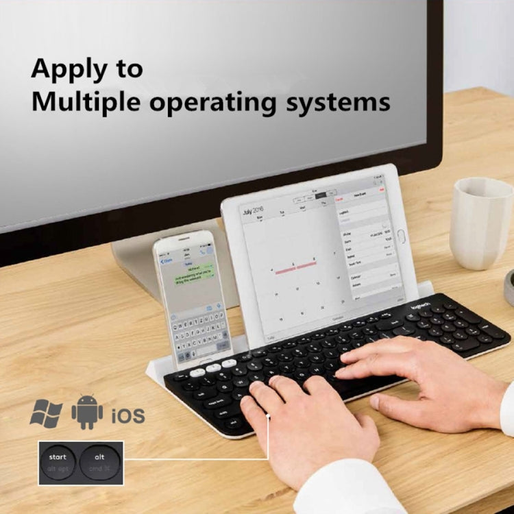 Logitech K780 Multi-device Bluetooth + Unifying Dual Mode Wireless Keyboard with Stand (Black) - Wireless Keyboard by Logitech | Online Shopping South Africa | PMC Jewellery