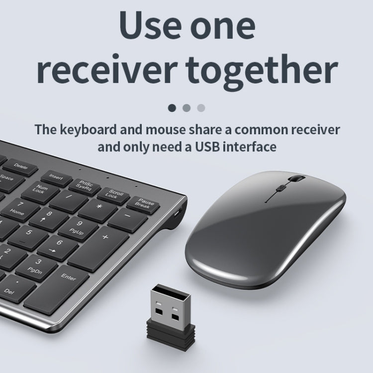 109 Three-mode Wireless Bluetooth Keyboard (Silver) - free shipping - PMC TechLife - Order now!