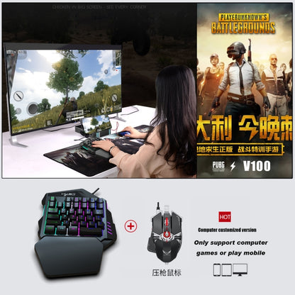 HXSJ V100 Universal One-hand 35-Keys Mechanical Blue Axis Seven-color Backlight Wired Gaming Keyboard, Length: 1.6m - Other Accessories by HXSJ | Online Shopping South Africa | PMC Jewellery | Buy Now Pay Later Mobicred