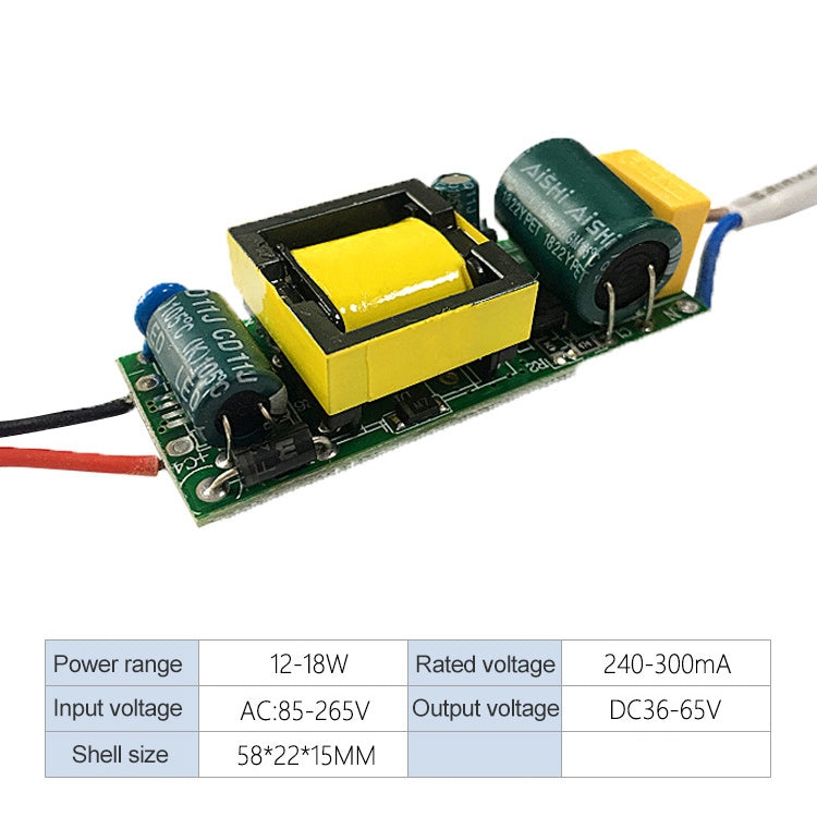 12-18W LED Driver Adapter Isolated Power Supply AC 85-265V to DC 36-65V - free shipping - PMC TechLife - Order now!