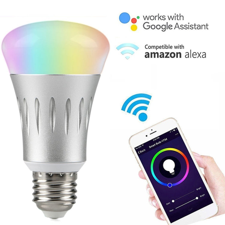 JH-G05 E27 7W WiFi Smart LED Light Bulb, 6000K+RGB 600LM Works with Alexa & Google Home, AC 175-255V(Silver) - Smart Light Bulbs by PMC Jewellery | Online Shopping South Africa | PMC Jewellery