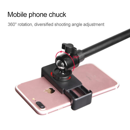 Desktop Mobile Phone Overhead Bracket Photography Micro-Course Video Recording Live Broadcasting Tripod,Single-camera Setup + Light Supplementary Lamp - Stand by PMC Jewellery | Online Shopping South Africa | PMC Jewellery