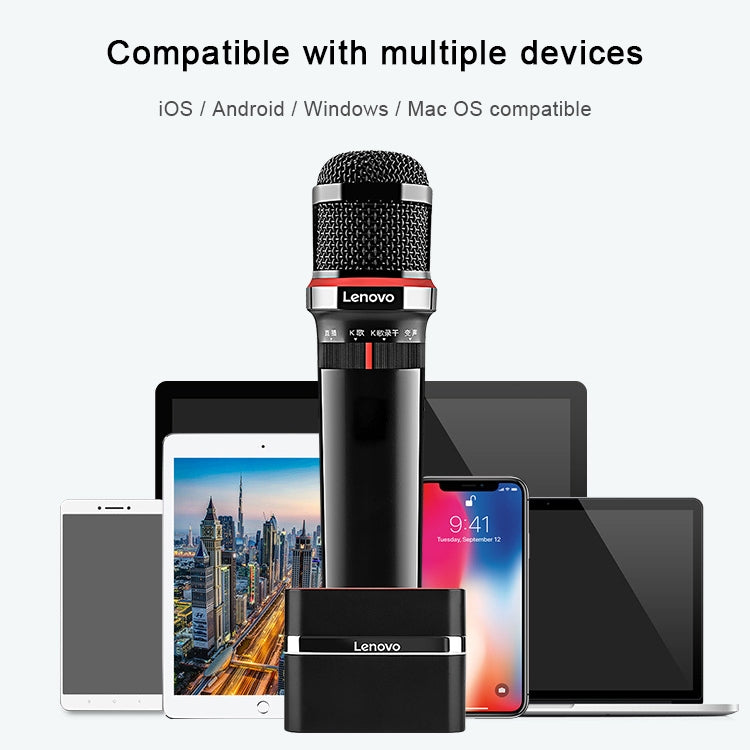 Original Lenovo UM20-U K Song Wireless Digital Microphone Live Recording Equipment with Wireless Receiver (Black) - Microphone by Lenovo | Online Shopping South Africa | PMC Jewellery