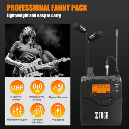 XTUGA RW2080 UHF Wireless Stage Singer In-Ear Monitor System Single BodyPack Receiver - Camera Microphone by PMC Jewellery | Online Shopping South Africa | PMC Jewellery
