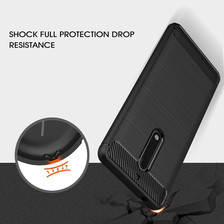 For Nokia 5 Brushed Carbon Fiber Texture Shockproof TPU Protective Cover Case(Navy Blue) - free shipping - PMC TechLife - Order now!