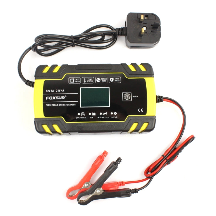 FOXSUR 12V-24V Car Motorcycle Truck Repair Battery Charger AGM Charger, UK Plug - Battery Charger by FOXSUR | Online Shopping South Africa | PMC Jewellery