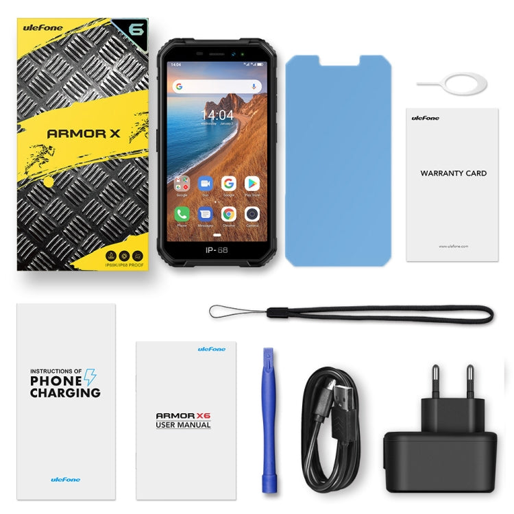 [HK Warehouse] Ulefone Armor X6 Rugged Phone, 2GB+16GB, IP68/IP69K Waterproof Dustproof Shockproof, Face Identification, 4000mAh Battery, 5.0 inch Android 9.0 MTK6580A/W Quad Core up to 1.3GHz, Network: 3G(Black) - Ulefone by Ulefone | Online Shopping South Africa | PMC Jewellery