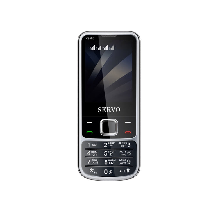 SERVO V9500 Mobile Phone, Russian Key, 2.4 inch, Spredtrum SC6531CA, 21 Keys, Support Bluetooth, FM, Magic Sound, Flashlight, GSM, Quad SIM(Black) - SERVO by SERVO | Online Shopping South Africa | PMC Jewellery