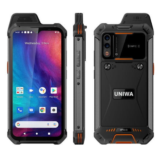 UNIWA W888 Standard Rugged Phone, 4GB+64GB, IP68 Waterproof Dustproof Shockproof, 5000mAh Battery, 6.3 inch Android 11 MTK6765 Helio P35 Octa Core up to 2.35GHz, Network: 4G, NFC, OTG(Black+Orange) - UNIWA by UNIWA | Online Shopping South Africa | PMC Jewellery
