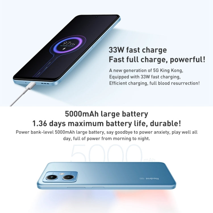 Xiaomi Redmi Note 12 5G, 48MP Camera, 8GB+128GB, Dual Back Cameras, 5000mAh Battery, Side Fingerprint Identification, 6.67 inch MIUI 13 Qualcomm Snapdragon 4 Gen1 Octa Core up to 2.0GHz, Network: 5G, Dual SIM, IR, Not Support Google Play(Black) - Xiaomi Redmi by Xiaomi | Online Shopping South Africa | PMC Jewellery