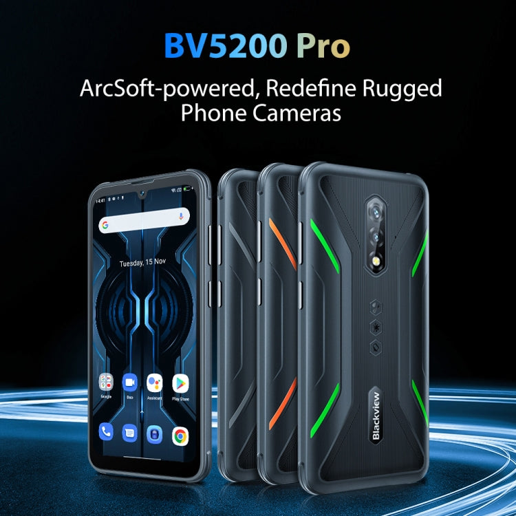 [HK Warehouse] Blackview BV5200 Pro Rugged Phone, 4GB+64GB, IP68/IP69K/MIL-STD-810H, Face Unlock, 5180mAh Battery, 6.1 inch Android 12 MTK6765 Helio G35 Octa Core up to 2.3GHz, Network: 4G, NFC, OTG, Dual SIM(Orange) - Blackview by Blackview | Online Shopping South Africa | PMC Jewellery