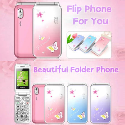 N509 Women Flip Phone, 2.4 inch, 6800mAh, Support FM, Flashlights, MP3, Big Keys, Dual SIM, EU Plug (Pink) - Others by PMC Jewellery | Online Shopping South Africa | PMC Jewellery