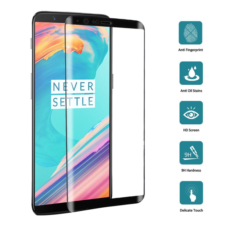 For OnePlus 5T 3D Curved Edge 9H Hardness HD Tempered Glass Screen Protector(Black) - OnePlus Tempered Glass by PMC TechLife | Online Shopping South Africa | PMC TechLife | Buy Now Pay Later Mobicred