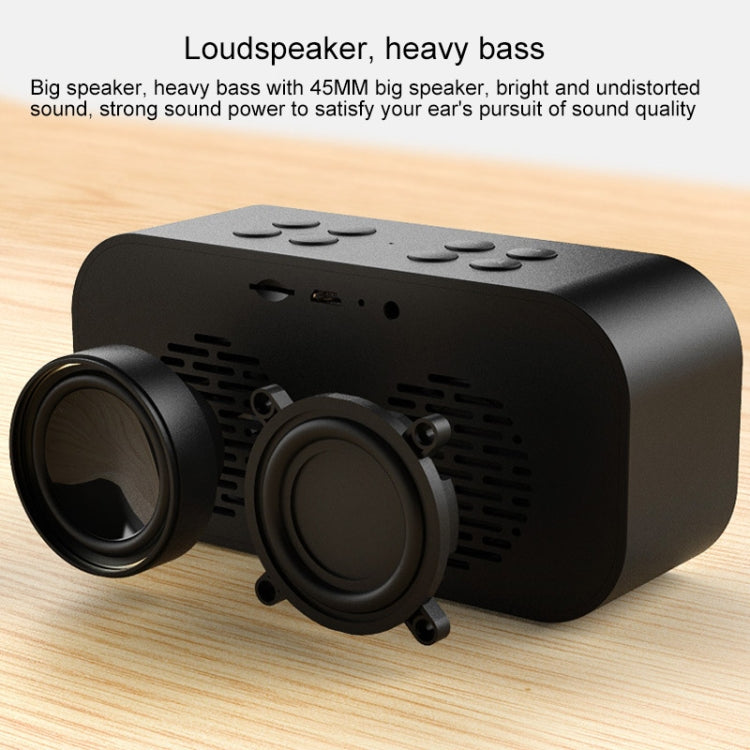 AEC BT501 Bluetooth 5.0 Mini Speaker with LED & Alarm Clock & Clock & Mirror, Support 32G TF Card(Blue) - free shipping - PMC TechLife - Order now!
